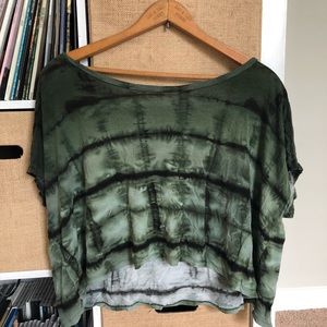 Green Tye-Dye Cropped Tee